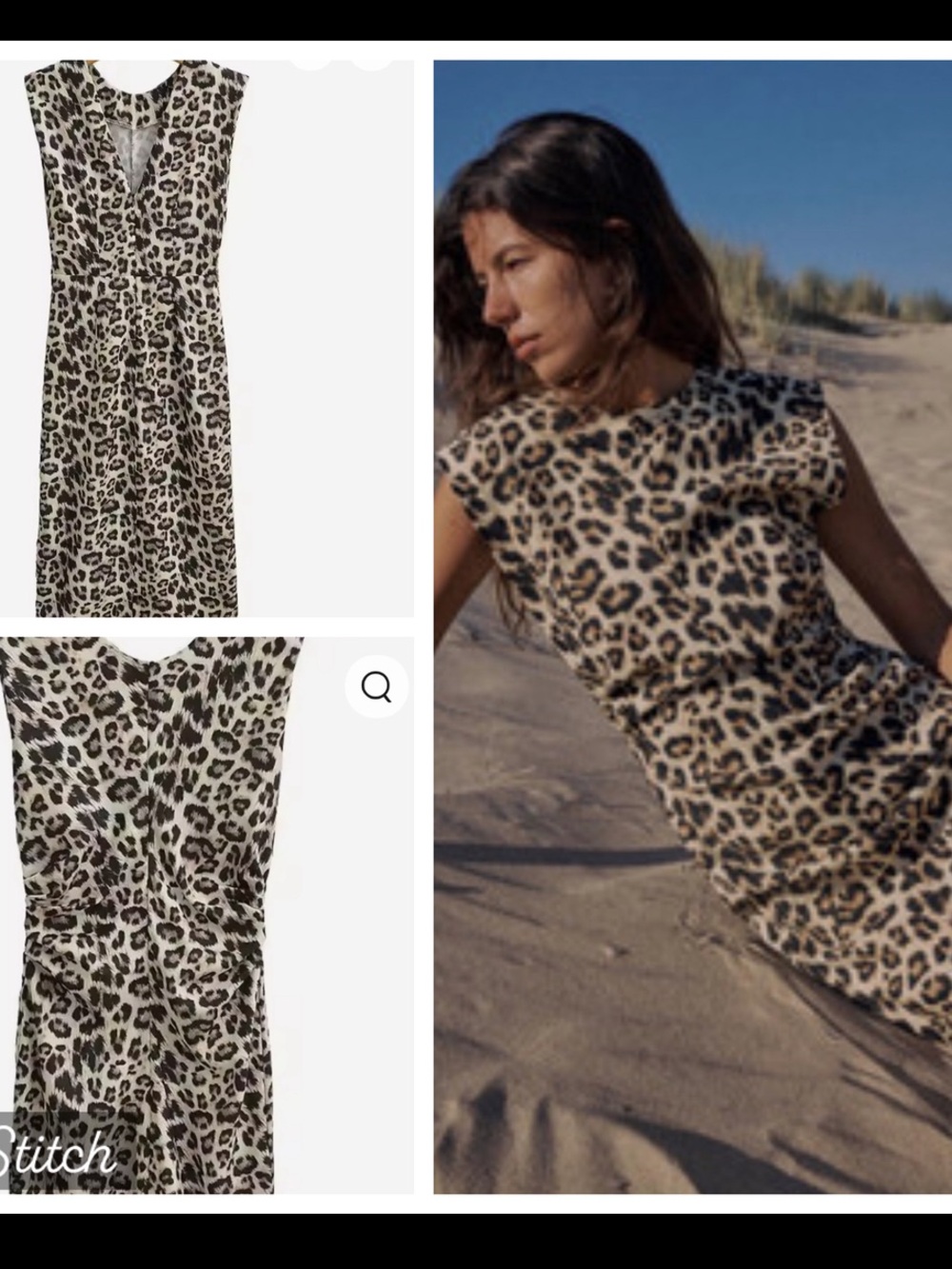 Leopard Print Sleeveless Midi Dress